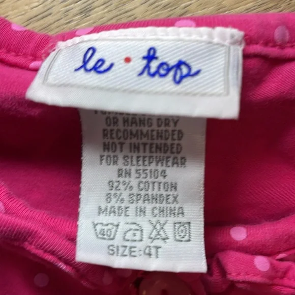 Le Top brand Girl’s 4T Polka Dot Button Dress with Heart Pockets and Roses! - Picture 2 of 10